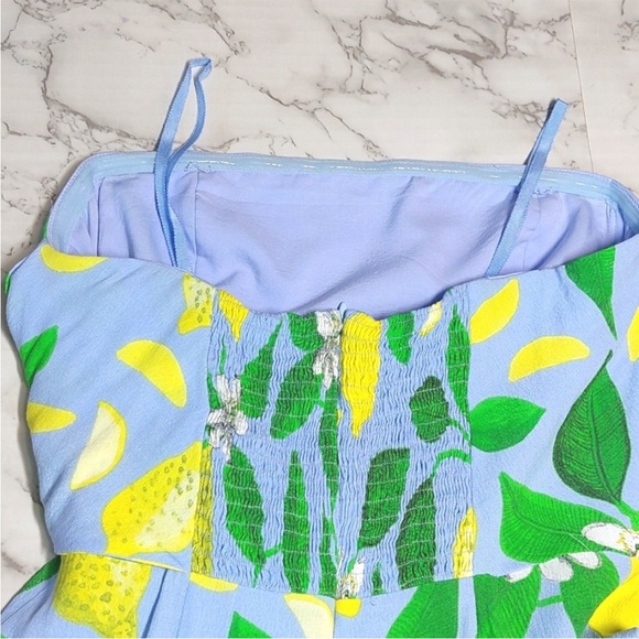 Anthropologie Maeve Strapless Jumpsuit with Lemon and Leaf Print - Picture 5 of 8